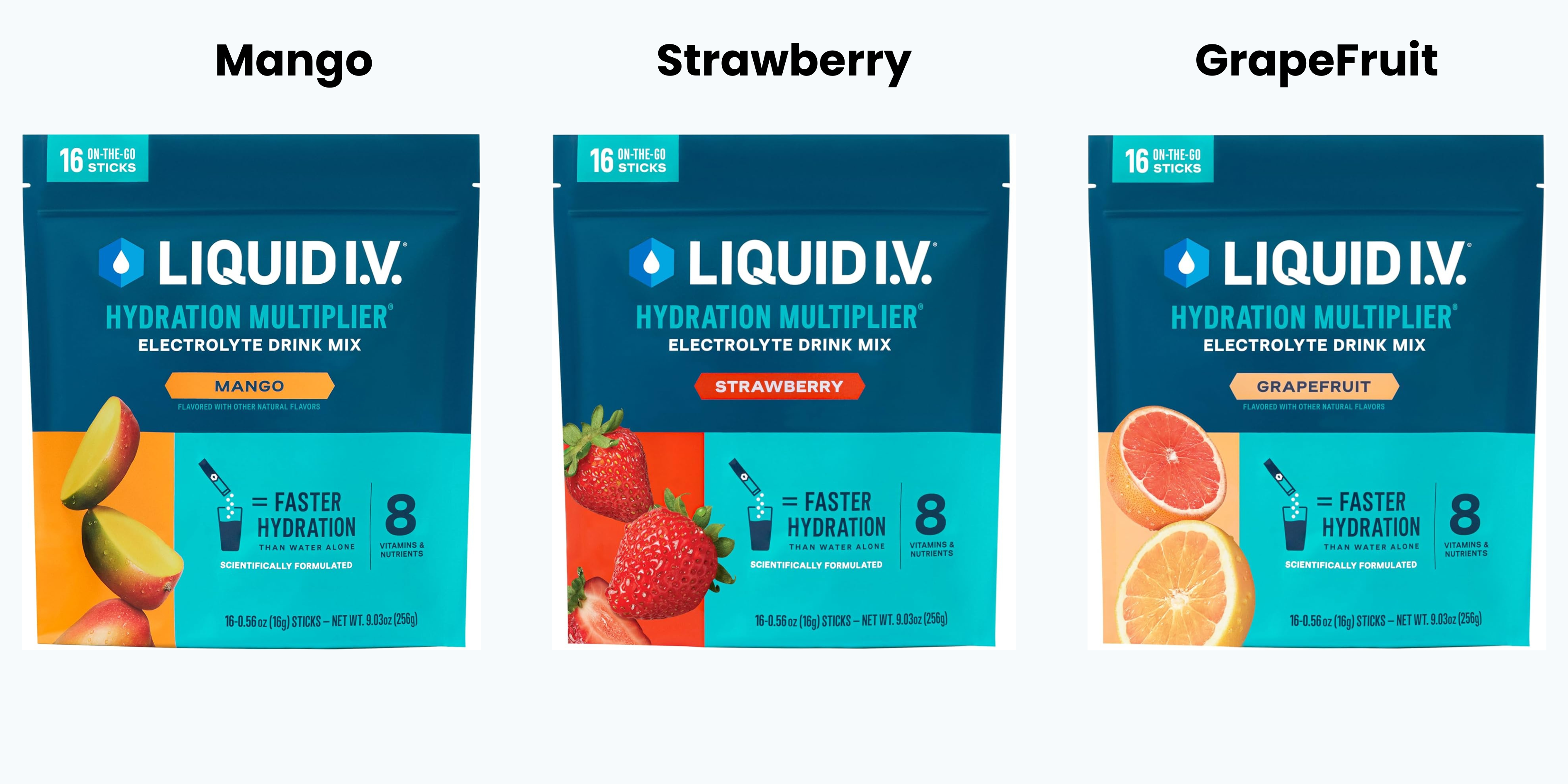 Liquid IV Hydration Multiplier Stick Packs and Packaging